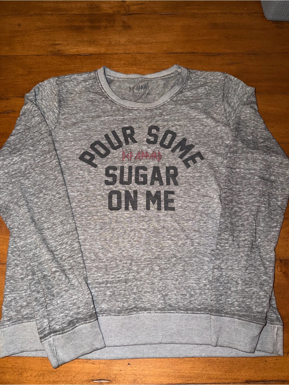 Lucky Brand Gray Crewneck Sweatshirt with Black Graphic